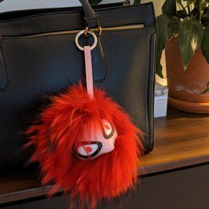 NWOT Pom Pom Monster Bag Charm - Red